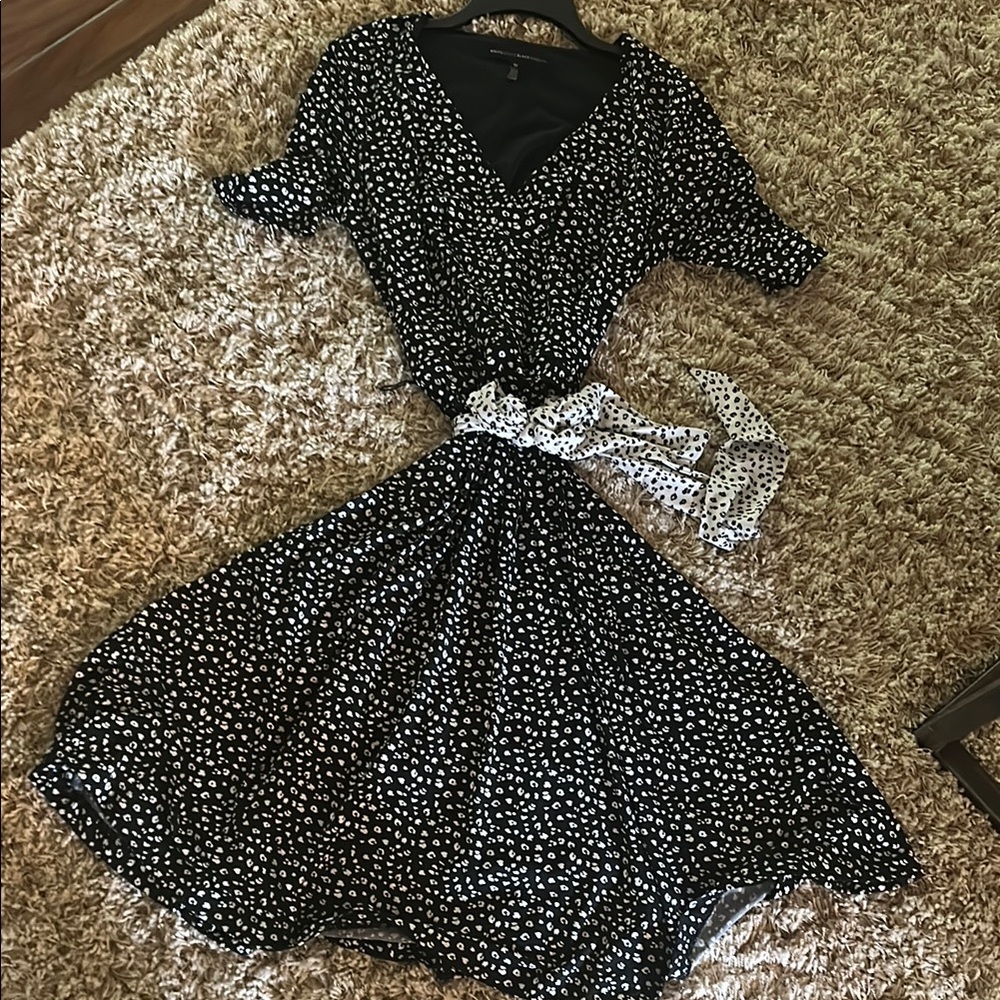 White House Black Market Black and White Polka Dot Dress